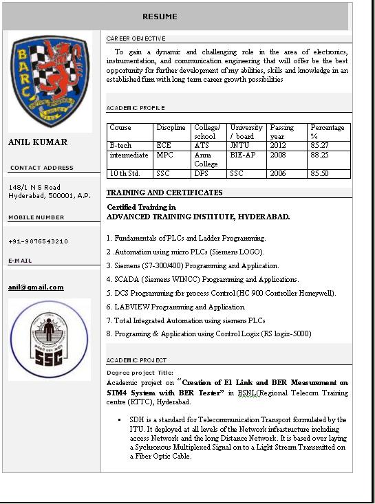 Resume filetype pdf